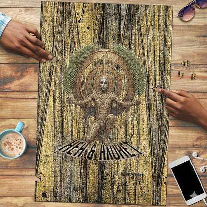 Heh and Hauhet Egyptian Puzzle Timeless Gods Design Infinity Serpent and Divine Balance Ancient