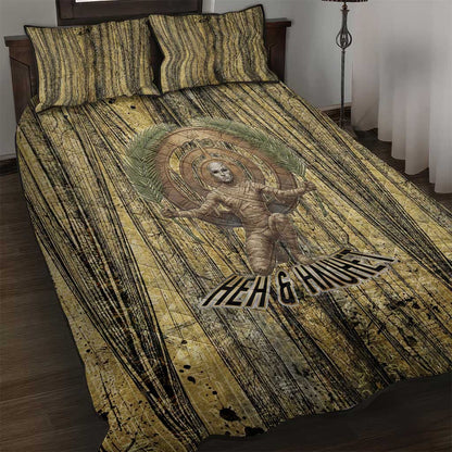 Heh and Hauhet Egyptian Quilt Bed Set Timeless Gods Design Infinity Serpent and Divine Balance Ancient