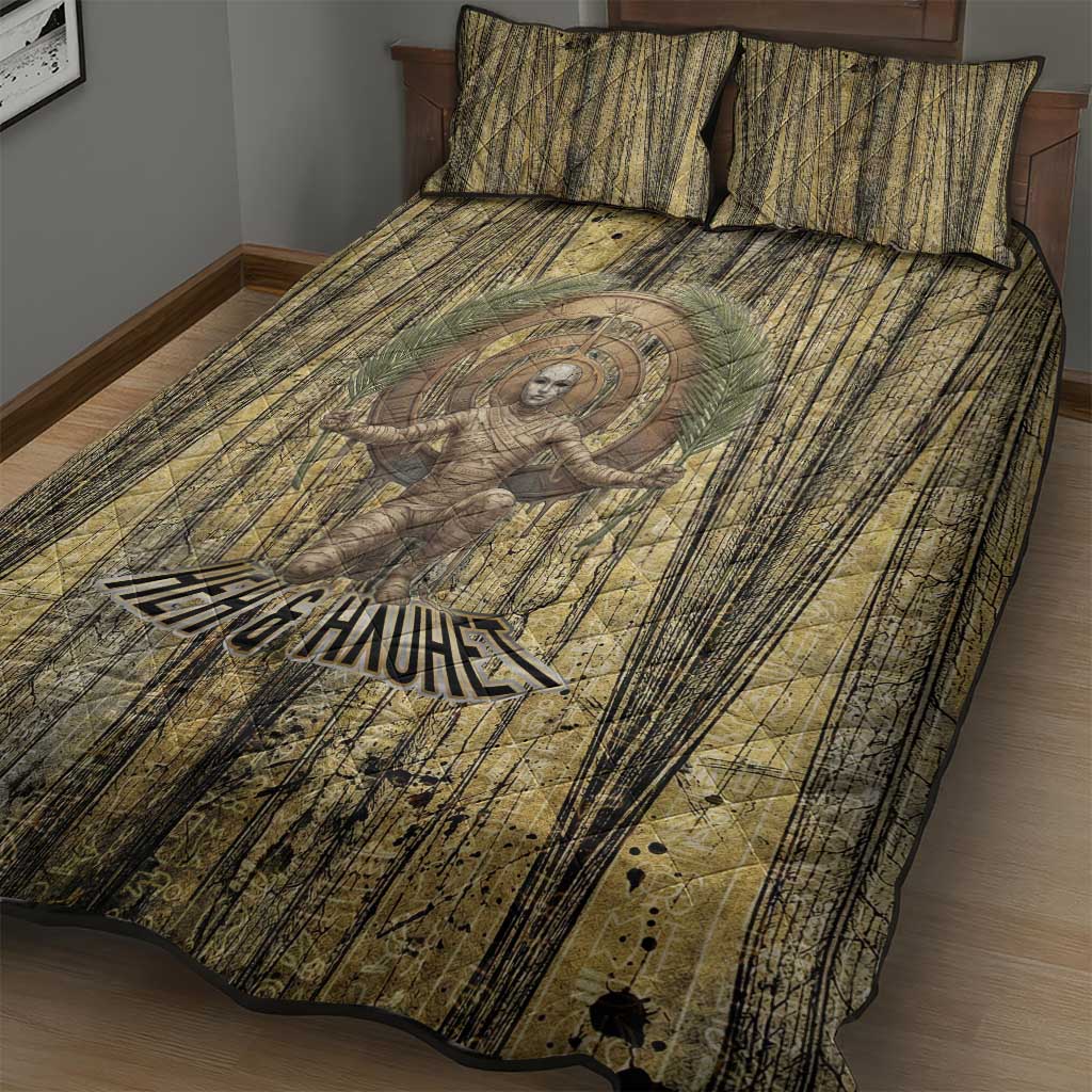 Heh and Hauhet Egyptian Quilt Bed Set Timeless Gods Design Infinity Serpent and Divine Balance Ancient