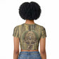 Heh and Hauhet Egyptian Raglan Cropped T shirt Timeless Gods Design Infinity Serpent and Divine Balance Ancient