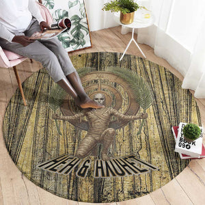 Heh and Hauhet Egyptian Round Carpet Timeless Gods Design Infinity Serpent and Divine Balance Ancient