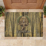 Heh and Hauhet Egyptian Rubber Doormat Timeless Gods Design Infinity Serpent and Divine Balance Ancient