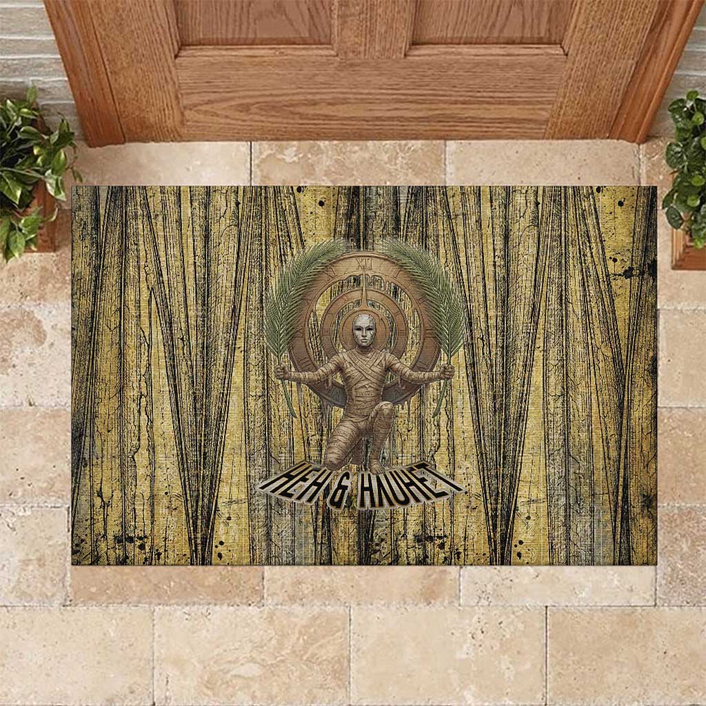 Heh and Hauhet Egyptian Rubber Doormat Timeless Gods Design Infinity Serpent and Divine Balance Ancient