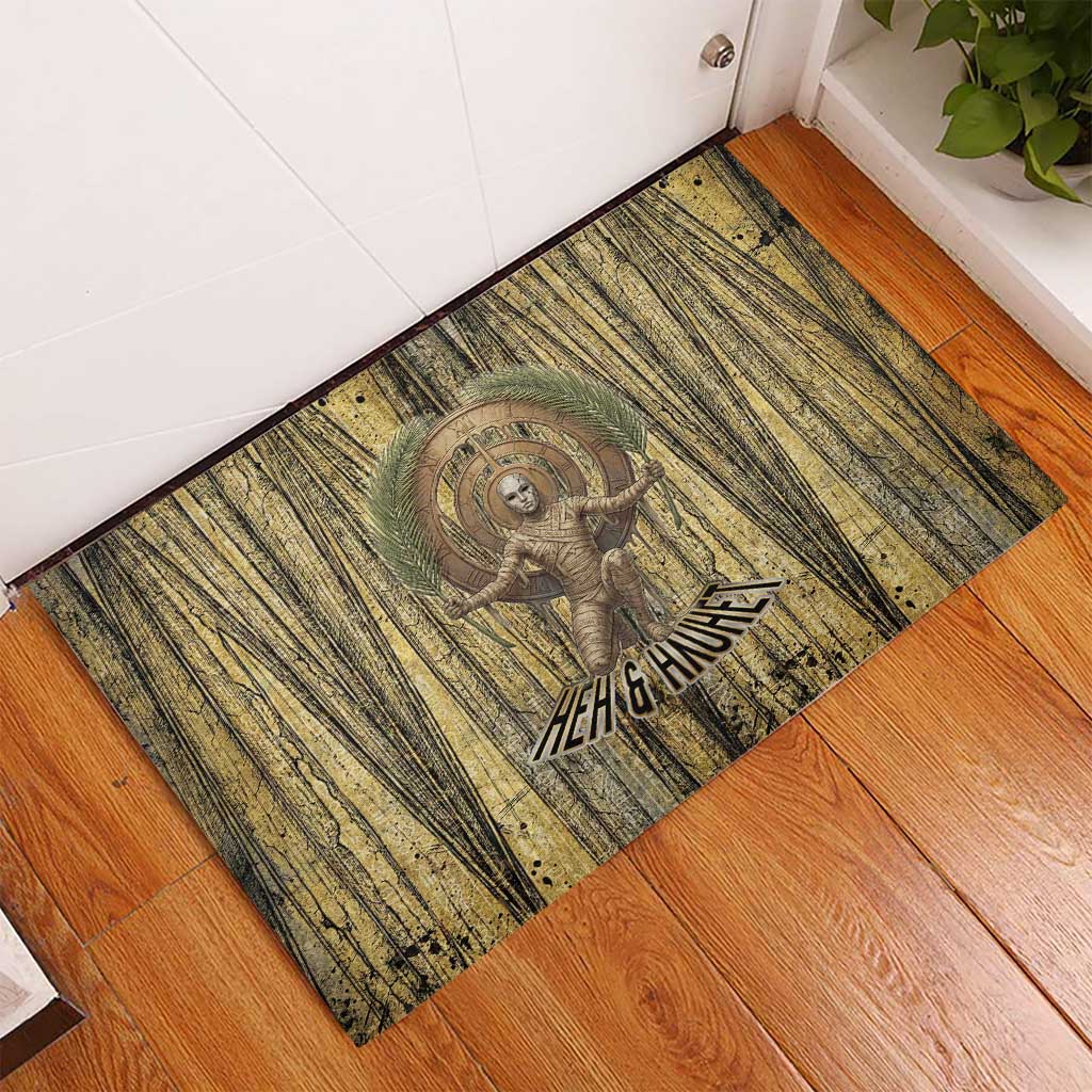 Heh and Hauhet Egyptian Rubber Doormat Timeless Gods Design Infinity Serpent and Divine Balance Ancient
