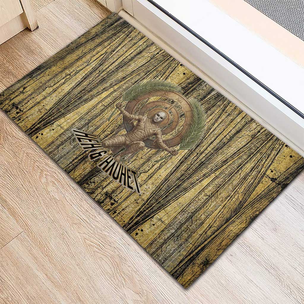 Heh and Hauhet Egyptian Rubber Doormat Timeless Gods Design Infinity Serpent and Divine Balance Ancient