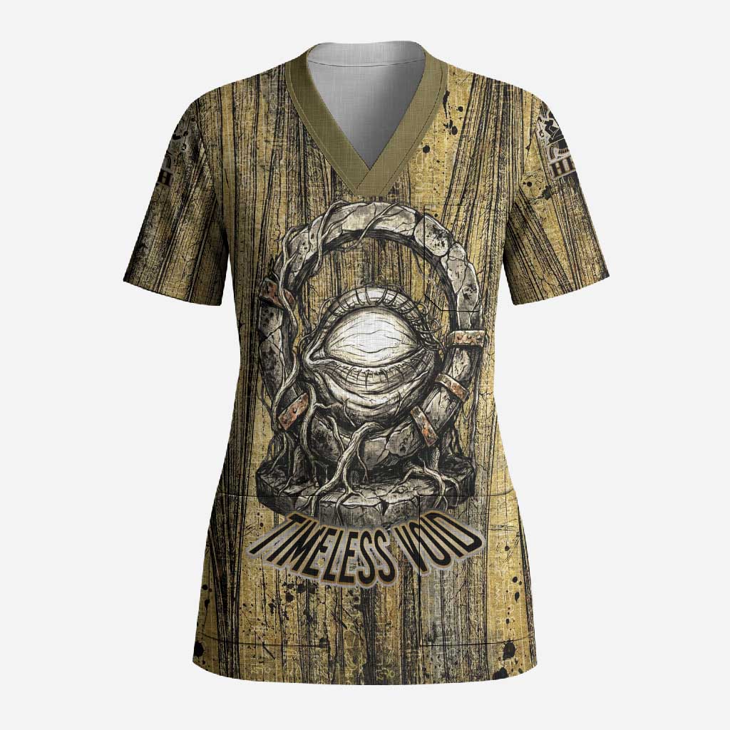 Heh and Hauhet Egyptian Scrub Top Timeless Gods Design Infinity Serpent and Divine Balance Ancient