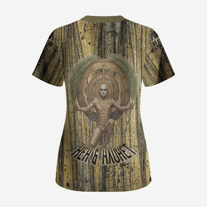 Heh and Hauhet Egyptian Scrub Top Timeless Gods Design Infinity Serpent and Divine Balance Ancient
