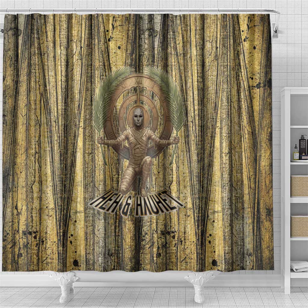 Heh and Hauhet Egyptian Shower Curtain Timeless Gods Design Infinity Serpent and Divine Balance Ancient