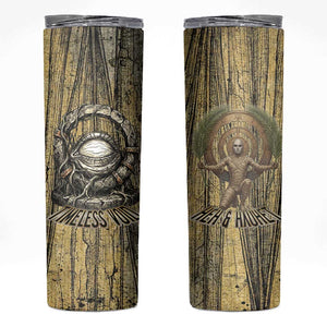 Heh and Hauhet Egyptian Skinny Tumbler Timeless Gods Design Infinity Serpent and Divine Balance Ancient
