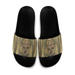 Heh and Hauhet Egyptian Slide Sandals Timeless Gods Design Infinity Serpent and Divine Balance Ancient