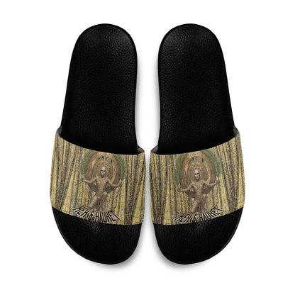 Heh and Hauhet Egyptian Slide Sandals Timeless Gods Design Infinity Serpent and Divine Balance Ancient