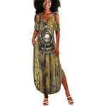 Heh and Hauhet Egyptian Summer Maxi Dress Timeless Gods Design Infinity Serpent and Divine Balance Ancient