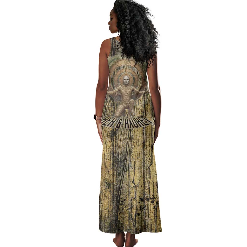 Heh and Hauhet Egyptian Tank Maxi Dress Timeless Gods Design Infinity Serpent and Divine Balance Ancient