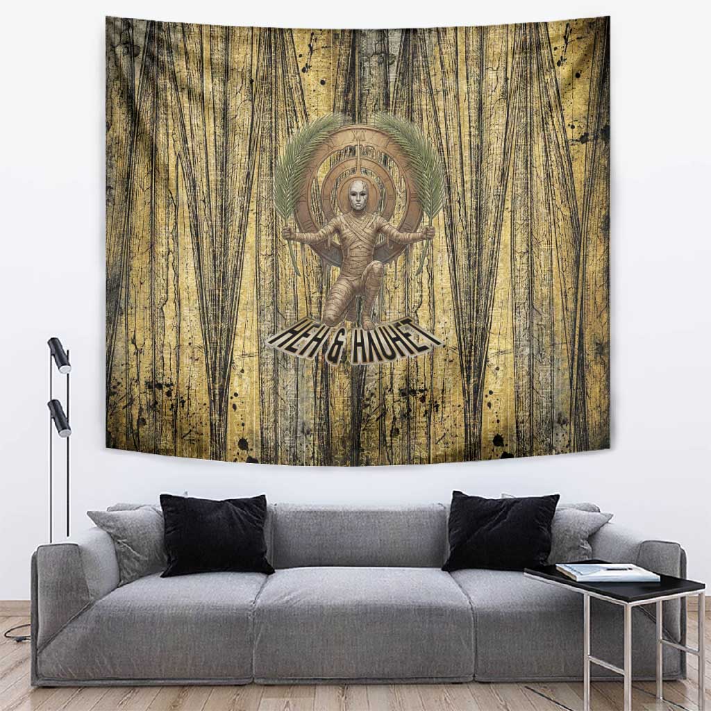 Heh and Hauhet Egyptian Tapestry Timeless Gods Design Infinity Serpent and Divine Balance Ancient