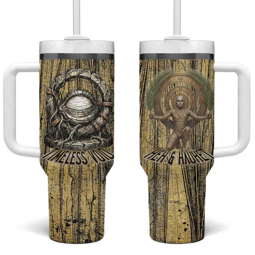 Heh and Hauhet Egyptian Tumbler With Handle Timeless Gods Design Infinity Serpent and Divine Balance Ancient