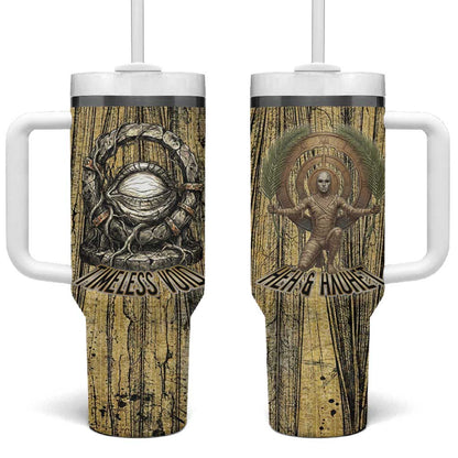 Heh and Hauhet Egyptian Tumbler With Handle Timeless Gods Design Infinity Serpent and Divine Balance Ancient