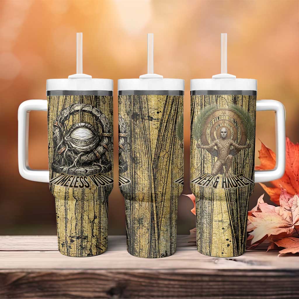 Heh and Hauhet Egyptian Tumbler With Handle Timeless Gods Design Infinity Serpent and Divine Balance Ancient