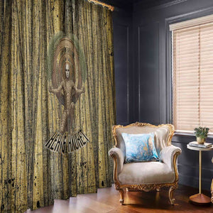 Heh and Hauhet Egyptian Window Curtain Timeless Gods Design Infinity Serpent and Divine Balance Ancient