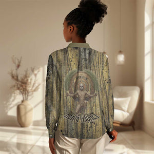 Heh and Hauhet Egyptian Women Casual Shirt Timeless Gods Design Infinity Serpent and Divine Balance Ancient