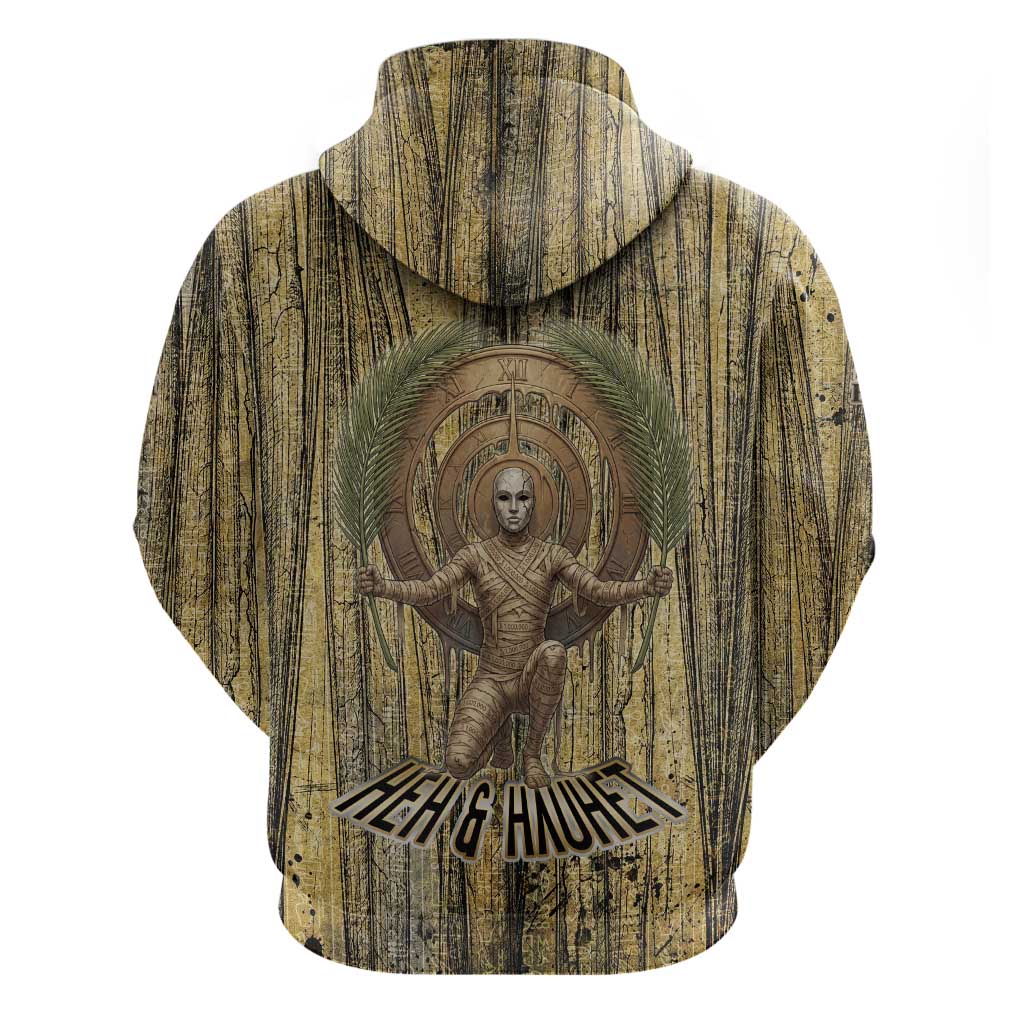 Heh and Hauhet Egyptian Zip Hoodie Timeless Gods Design Infinity Serpent and Divine Balance Ancient