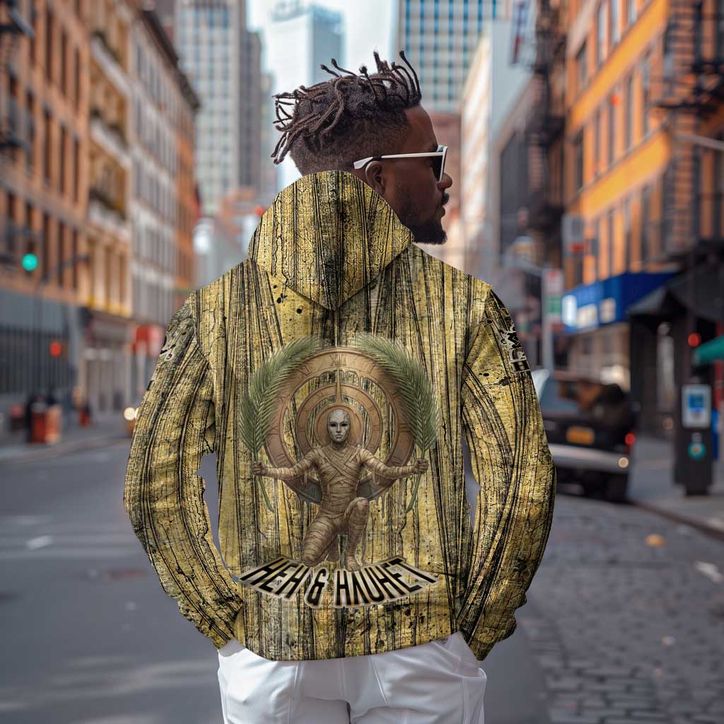 Heh and Hauhet Egyptian Zip Hoodie Timeless Gods Design Infinity Serpent and Divine Balance Ancient
