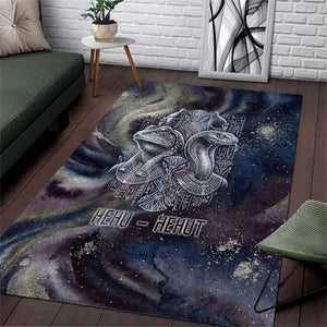 Egyptian Heh and Hauhet Area Rug Serpent Duo Design Cosmic Infinity and Eternal Balance Motif