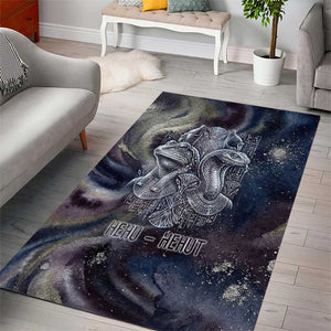 Egyptian Heh and Hauhet Area Rug Serpent Duo Design Cosmic Infinity and Eternal Balance Motif
