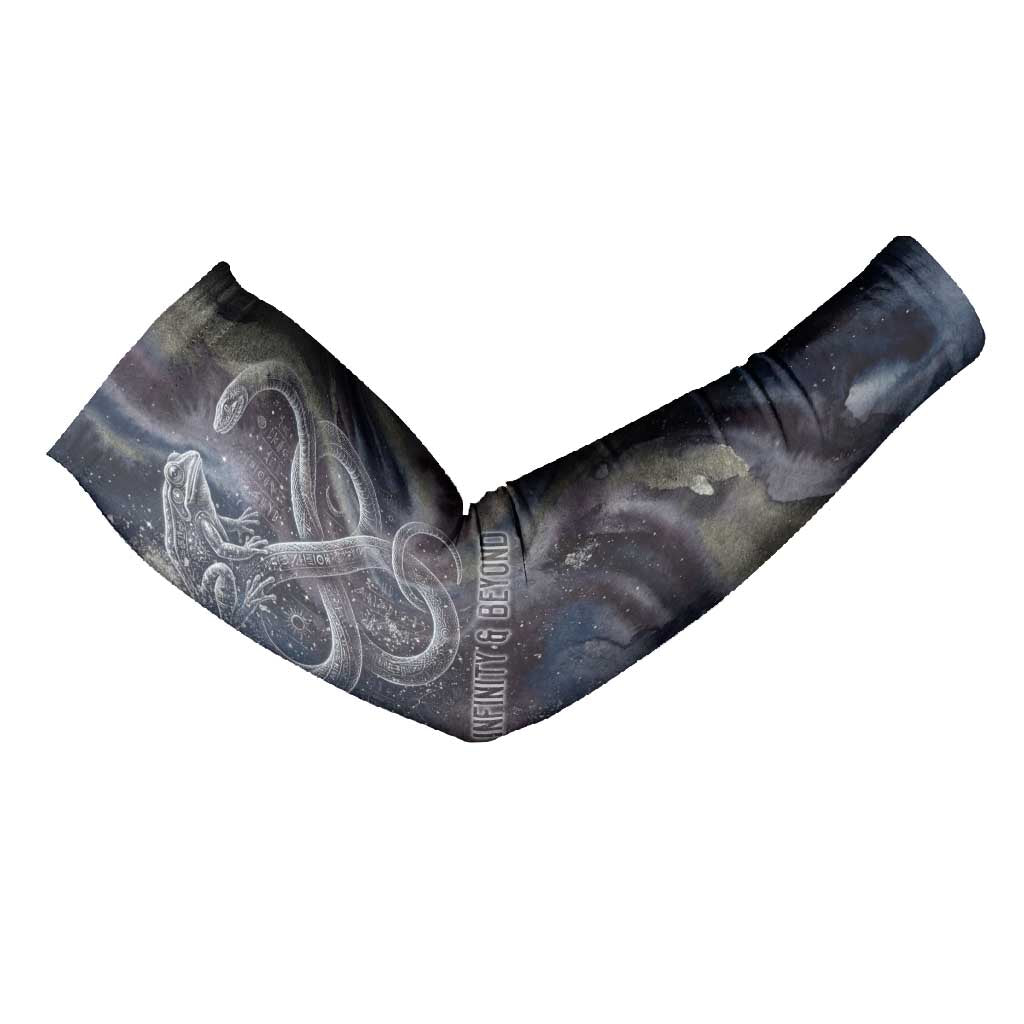 Egyptian Heh and Hauhet Arm Sleeves Serpent Duo Design Cosmic Infinity and Eternal Balance Motif