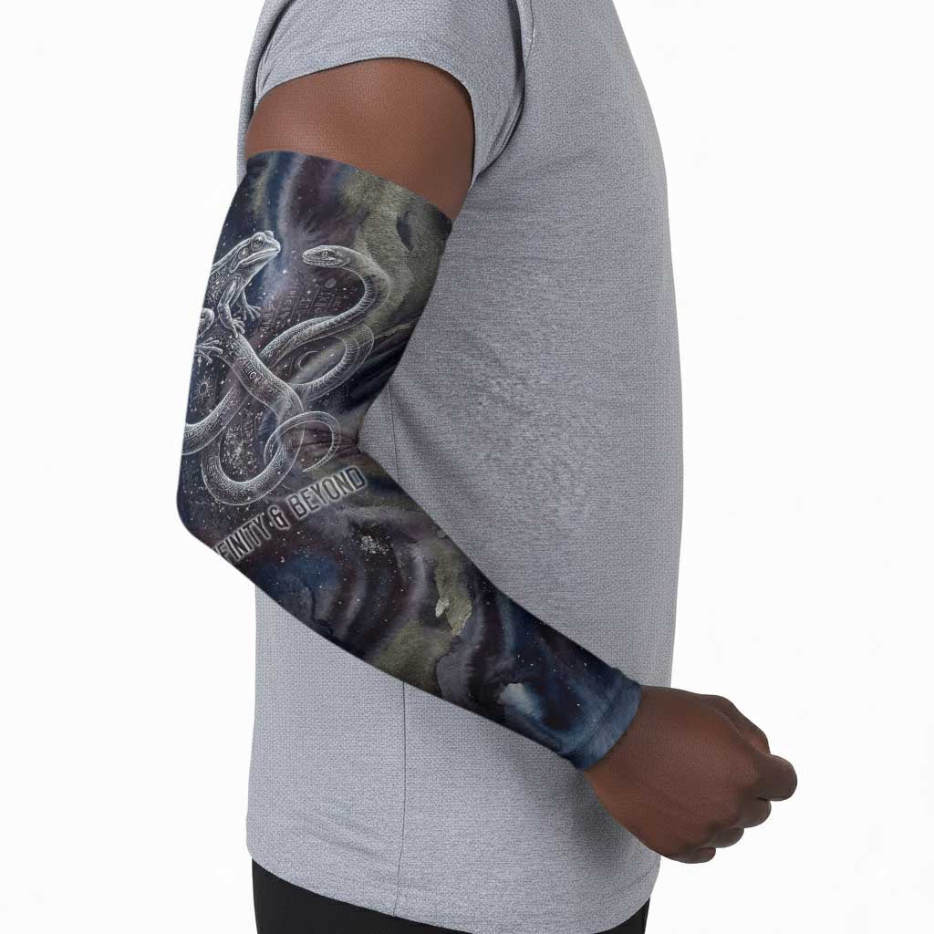Egyptian Heh and Hauhet Arm Sleeves Serpent Duo Design Cosmic Infinity and Eternal Balance Motif