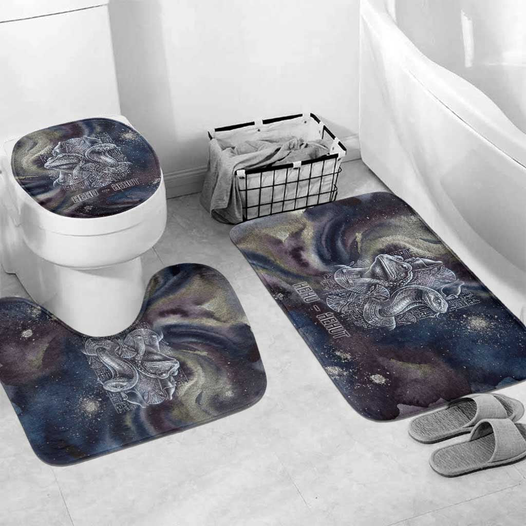 Egyptian Heh and Hauhet Bathroom Set Serpent Duo Design Cosmic Infinity and Eternal Balance Motif