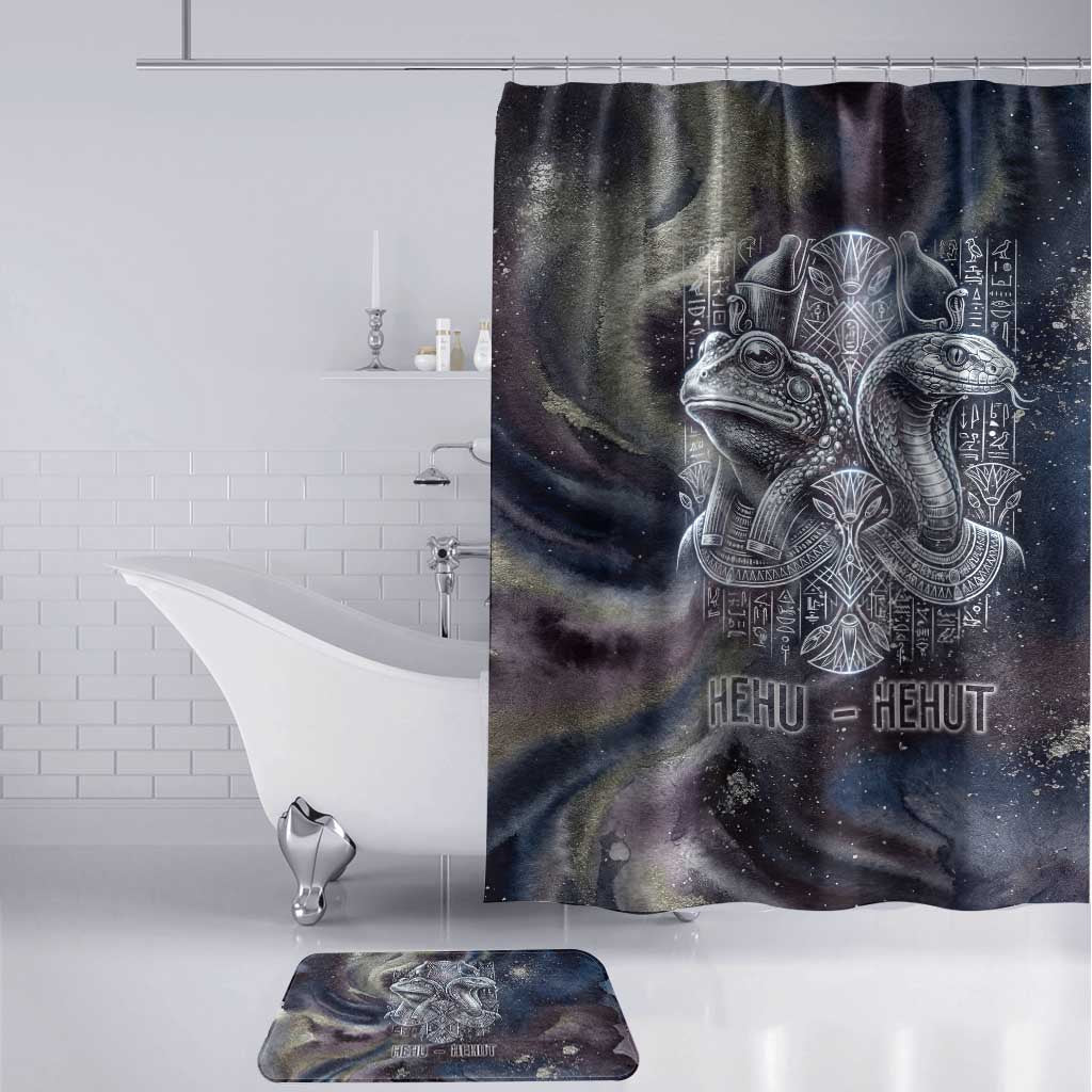 Egyptian Heh and Hauhet Bathroom Set Serpent Duo Design Cosmic Infinity and Eternal Balance Motif