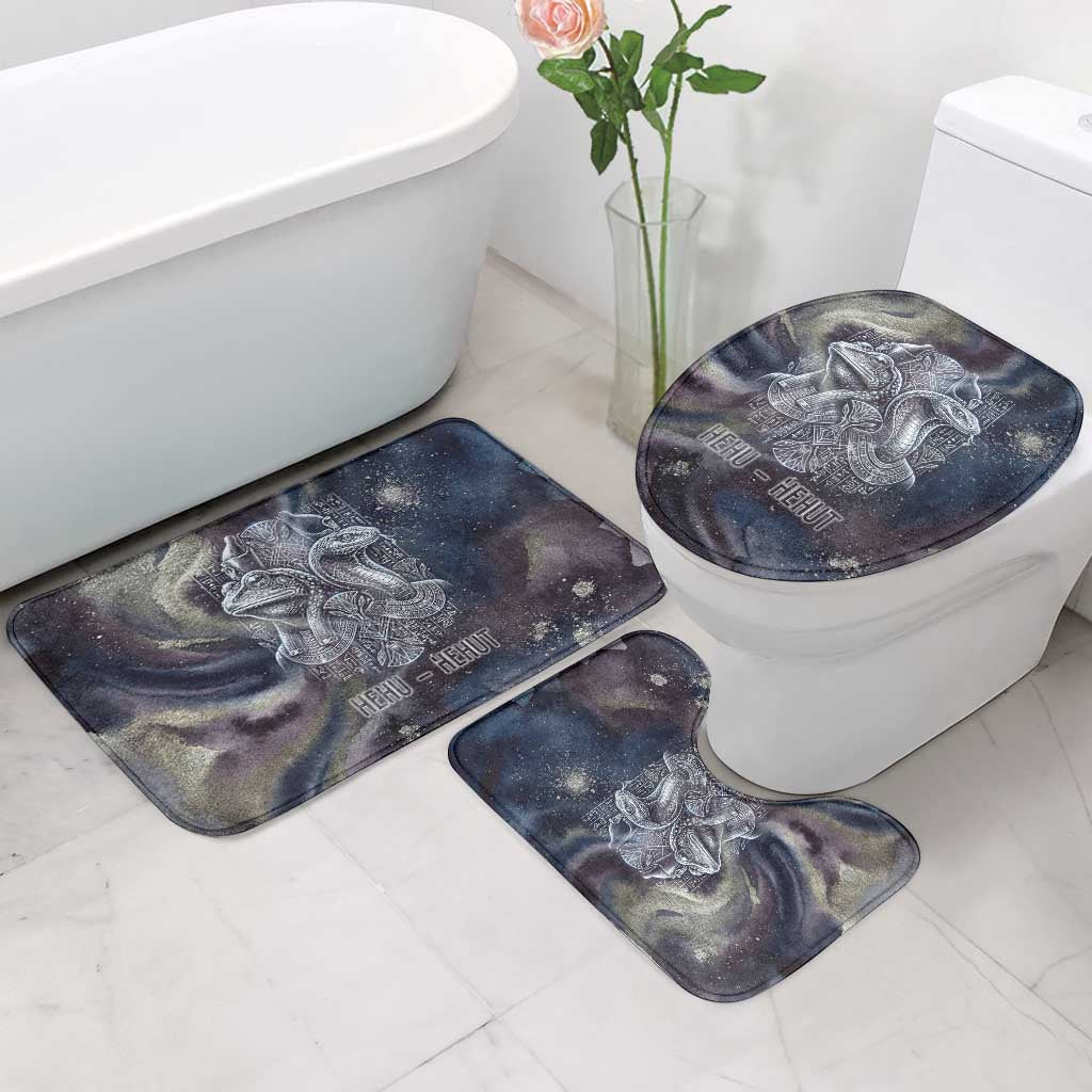 Egyptian Heh and Hauhet Bathroom Set Serpent Duo Design Cosmic Infinity and Eternal Balance Motif