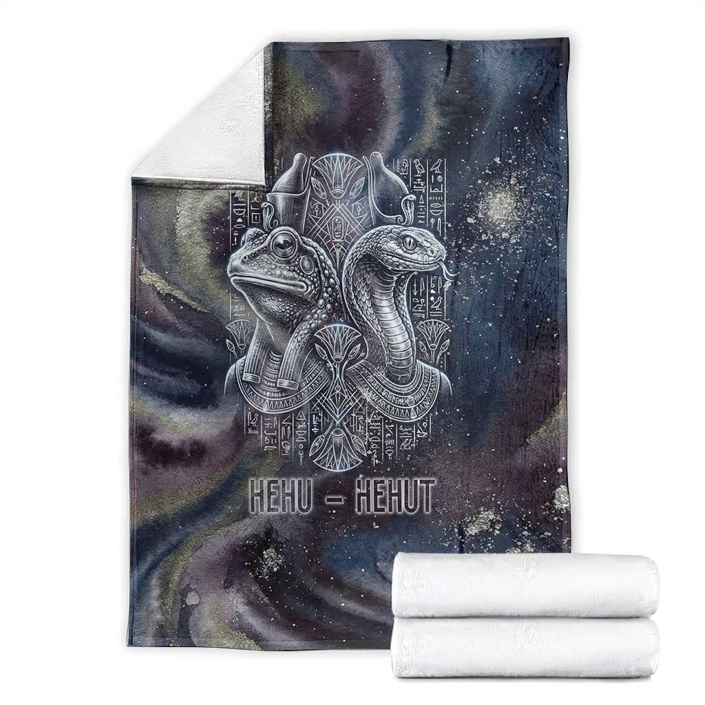 Egyptian Heh and Hauhet Blanket Serpent Duo Design Cosmic Infinity and Eternal Balance Motif