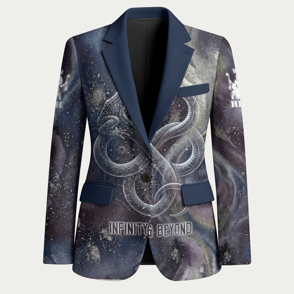 Egyptian Heh and Hauhet Blazer Serpent Duo Design Cosmic Infinity and Eternal Balance Motif