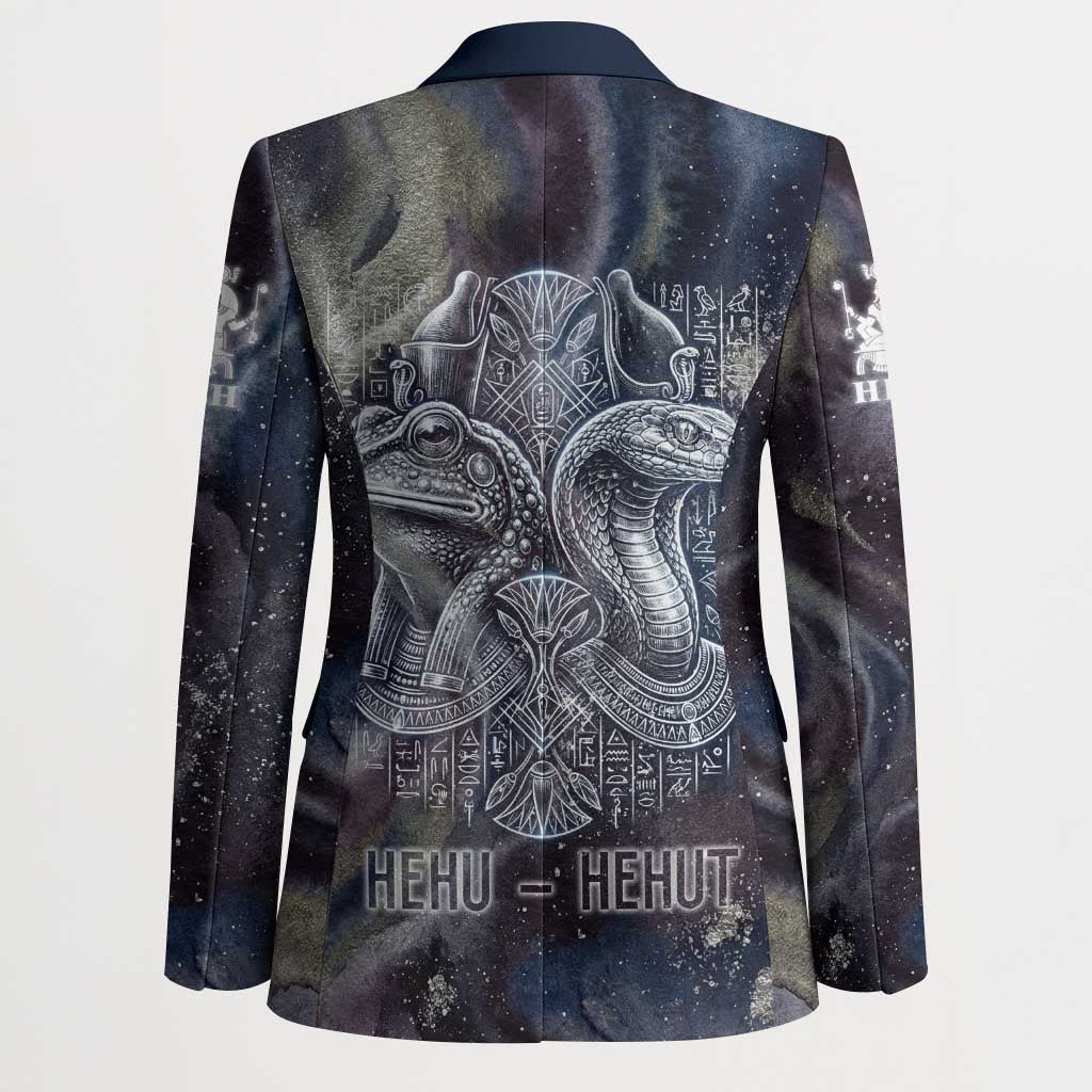 Egyptian Heh and Hauhet Blazer Serpent Duo Design Cosmic Infinity and Eternal Balance Motif