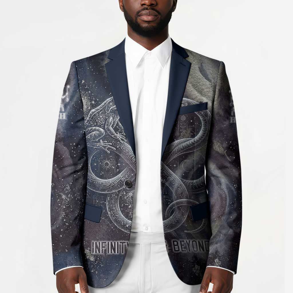 Egyptian Heh and Hauhet Blazer Serpent Duo Design Cosmic Infinity and Eternal Balance Motif
