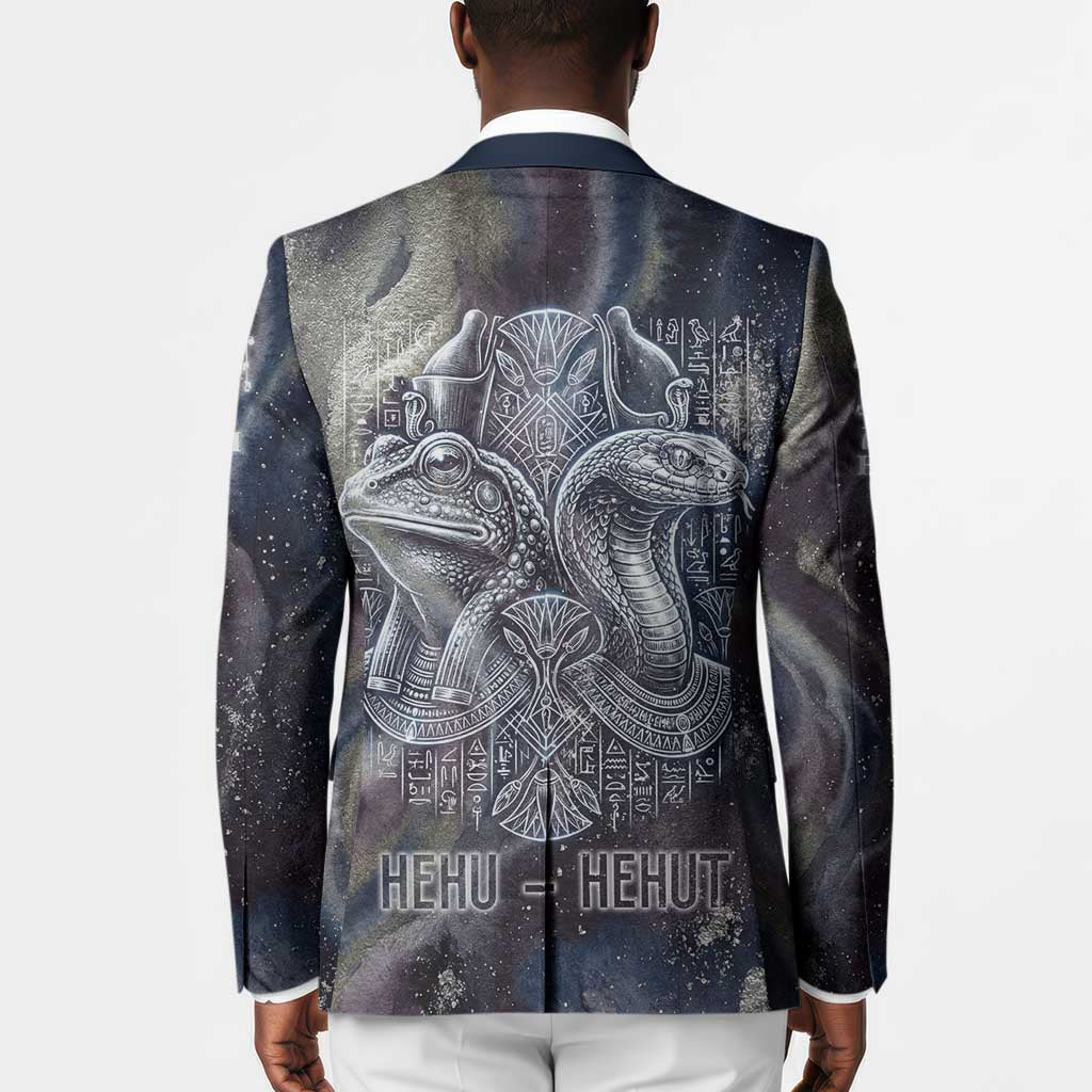Egyptian Heh and Hauhet Blazer Serpent Duo Design Cosmic Infinity and Eternal Balance Motif