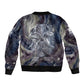 Egyptian Heh and Hauhet Bomber Jacket Serpent Duo Design Cosmic Infinity and Eternal Balance Motif