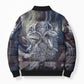 Egyptian Heh and Hauhet Bomber Puffer Jacket Serpent Duo Design Cosmic Infinity and Eternal Balance Motif