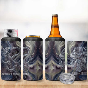 Egyptian Heh and Hauhet 4 in 1 Can Cooler Tumbler Serpent Duo Design Cosmic Infinity and Eternal Balance Motif