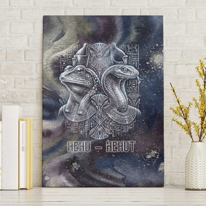 Egyptian Heh and Hauhet Canvas Wall Art Serpent Duo Design Cosmic Infinity and Eternal Balance Motif