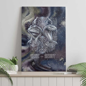 Egyptian Heh and Hauhet Canvas Wall Art Serpent Duo Design Cosmic Infinity and Eternal Balance Motif