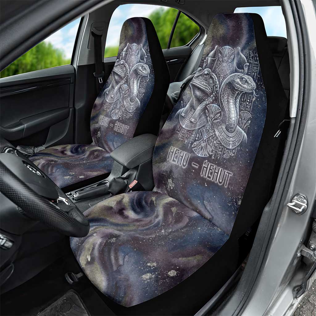 Egyptian Heh and Hauhet Car Seat Cover Serpent Duo Design Cosmic Infinity and Eternal Balance Motif
