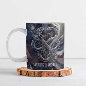 Egyptian Heh and Hauhet Ceramic Mug Serpent Duo Design Cosmic Infinity and Eternal Balance Motif