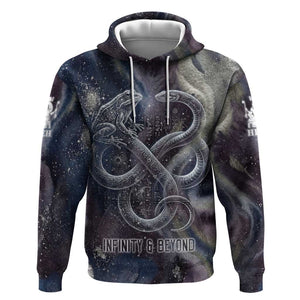 Egyptian Heh and Hauhet Hoodie Serpent Duo Design Cosmic Infinity and Eternal Balance Motif