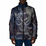 Egyptian Heh and Hauhet Padded Jacket Serpent Duo Design Cosmic Infinity and Eternal Balance Motif