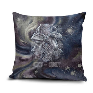 Egyptian Heh and Hauhet Pillow Cover Serpent Duo Design Cosmic Infinity and Eternal Balance Motif