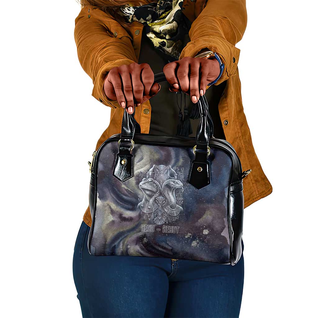 Egyptian Heh and Hauhet Shoulder Handbag Serpent Duo Design Cosmic Infinity and Eternal Balance Motif