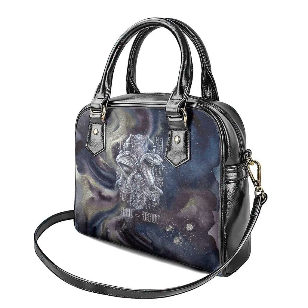 Egyptian Heh and Hauhet Shoulder Handbag Serpent Duo Design Cosmic Infinity and Eternal Balance Motif