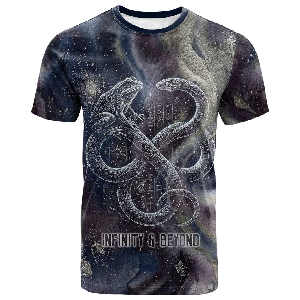 Egyptian Heh and Hauhet T shirt Serpent Duo Design Cosmic Infinity and Eternal Balance Motif